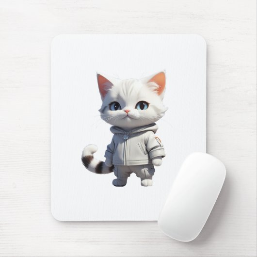 Coole und bezaubernde Katze-Illustration Mousepad (Mit Mouse)