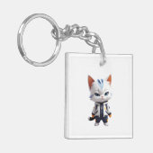 Coole und bezaubernde Katze-Illustration Schlüsselanhänger (Vorderseite links)