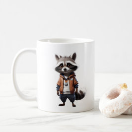 Coole und bezaubernde Raccoon-Illustration Kaffeetasse