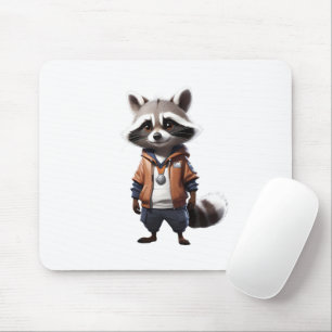 Coole und bezaubernde Raccoon-Illustration Mousepad