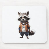Coole und bezaubernde Raccoon-Illustration Mousepad (Vorne)