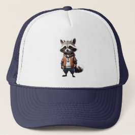 Coole und bezaubernde Raccoon-Illustration Truckerkappe