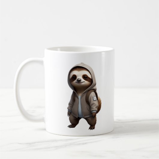 Coole und bezaubernde Sloth-Illustration Kaffeetasse (Links)