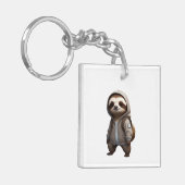 Coole und bezaubernde Sloth-Illustration Schlüsselanhänger (Vorderseite links)