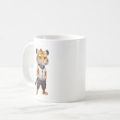 Coole und bezaubernde Tigerabbildung Kaffeetasse (Vorderseite Links)