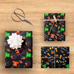Coole und einzigartige Fußball-Vater-Tag-Glückwüns Geschenkpapier Set