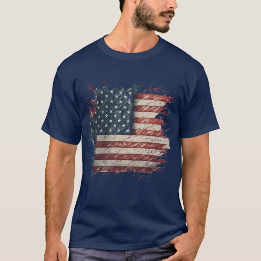 Coole und einzigartige Patriotic erschütterte amer T-Shirt (Vorderseite)