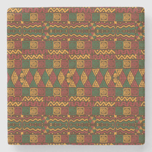 Coole und farbenfrohe afrikanische Stilkunst Zeich Steinuntersetzer