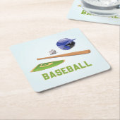Coole und farbenfrohe Baseball-Sportelemente Rechteckiger Pappuntersetzer (angewinkelt)