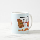 Coole und farbenfrohe Basketballsportelemente Kaffeetasse (VorderseiteRechts)