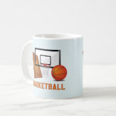 Coole und farbenfrohe Basketballsportelemente Kaffeetasse (Vorderseite Links)