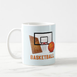 Coole und farbenfrohe Basketballsportelemente Kaffeetasse