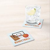 Coole und farbenfrohe Basketballsportelemente Rechteckiger Pappuntersetzer (Vor Ort)