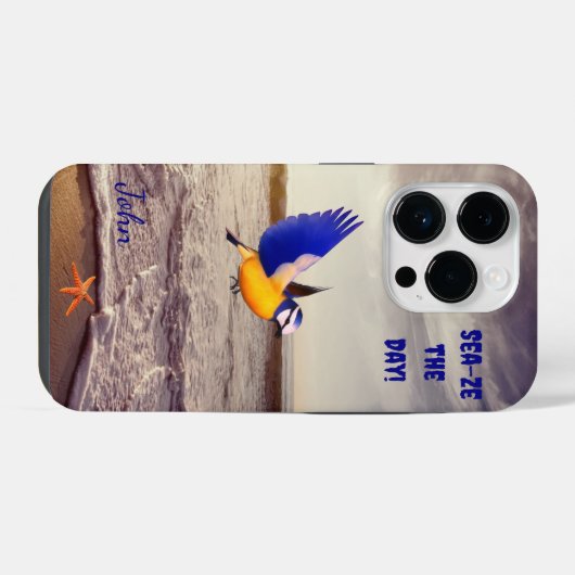 Coole und farbenfrohe Bird Sea iPhone Hülle (Rückseite (Horizontal))