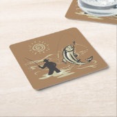 Coole und farbenfrohe Fische im Sommer Rechteckiger Pappuntersetzer (angewinkelt)