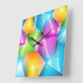 Coole und farbenfrohe Gruppe der 3-D-Kuben Quadratische Wanduhr (Winkel)