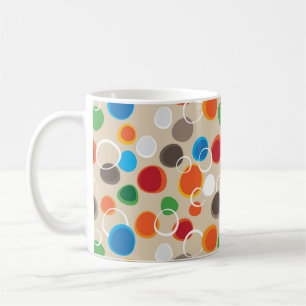 Coole und farbenfrohe Handknöpfe und Blasen Kaffeetasse