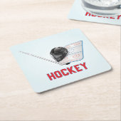 Coole und farbenfrohe Hockeysportelemente Rechteckiger Pappuntersetzer (angewinkelt)