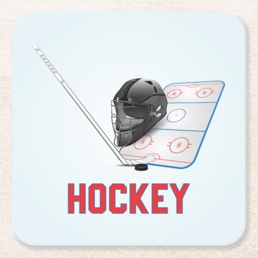 Coole und farbenfrohe Hockeysportelemente Rechteckiger Pappuntersetzer (Vorderseite)