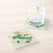 Coole und farbenfrohe Karte Italiens Glasuntersetzer (Schrägansicht)