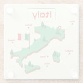 Coole und farbenfrohe Karte Italiens Glasuntersetzer (Rückseite)