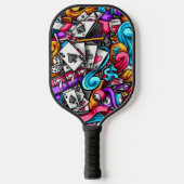 Coole und farbenfrohe Las Vegas Casino Glücksspiel Pickleball Schläger (Vorderseite)