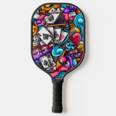 Coole und farbenfrohe Las Vegas Casino Glücksspiel Pickleball Schläger (Rückseite)