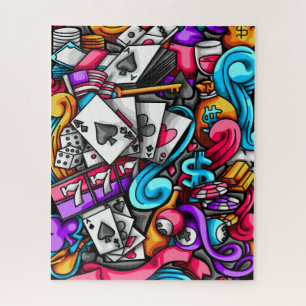 Coole und farbenfrohe Las Vegas Casino Glücksspiel Puzzle