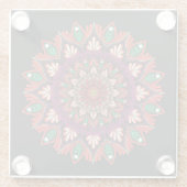 Coole und farbenfrohe Mandala-Blumenmuster Glasuntersetzer (Rückseite)