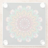 Coole und farbenfrohe Mandala-Blumenmuster Glasuntersetzer (Rückseite)