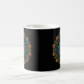 Coole und farbenfrohe Mandala-Blumenmuster Kaffeetasse (Mittel)