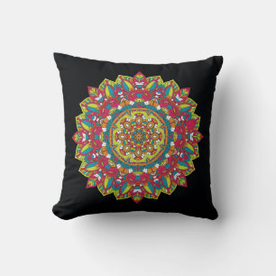 Coole und farbenfrohe Mandala-Blumenmuster Kissen