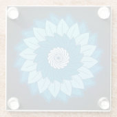 Coole und farbenfrohe Mandala Muster Blaue Flammen Glasuntersetzer (Rückseite)