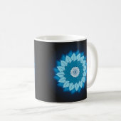 Coole und farbenfrohe Mandala Muster Blaue Flammen Kaffeetasse (VorderseiteRechts)