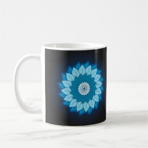 Coole und farbenfrohe Mandala Muster Blaue Flammen Kaffeetasse