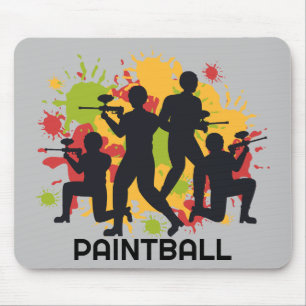 Coole und farbenfrohe Paintball-Szene Mousepad
