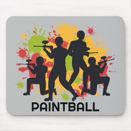 Coole und farbenfrohe Paintball-Szene Mousepad (Vorne)