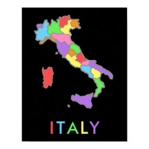 Coole und farbenfrohe Pastel Rainbow Map Italien