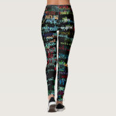 coole und farbenfrohe Rock & Roll-Muster schwarz Leggings (Rückseite)