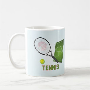 Coole und farbenfrohe Tenniselemente Kaffeetasse