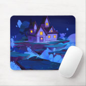 Coole und farbenfrohe Weihnachtshaus Mousepad (Mit Mouse)