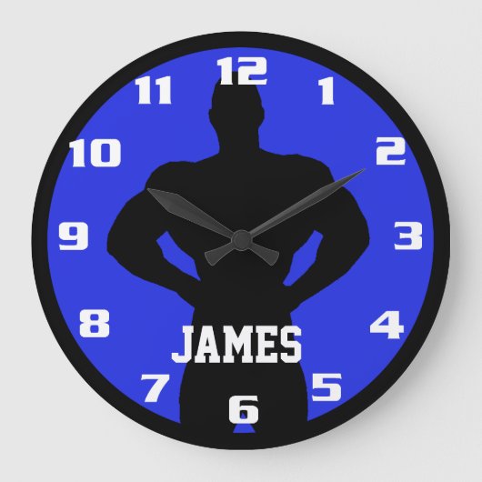 Coole und klassische Bodybuilder Monogramm-Gym-Fit Große Wanduhr (Vorderseite)