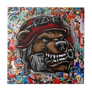 Coole und kühne Kunst für Ihren Weltraum - Biker B Fliese