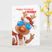 Coole und lustige Grüße der Rentiere, frohe Weihna Karte (Gelbe Blume)