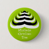 Coole und lustige Mustache Weihnachtsbaum individu Button (Vorderseite)