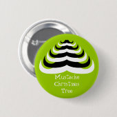 Coole und lustige Mustache Weihnachtsbaum individu Button (Vorne & Hinten)