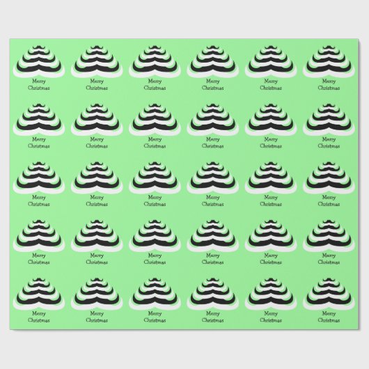 Coole und lustige Mustache Weihnachtsbaum individu Geschenkpapier (Flach)