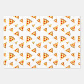Coole und lustige Pizzaschnitte auf Weiß Geschenkpapier Set (Vorderseite 2)
