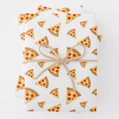 Coole und lustige Pizzaschnitte auf Weiß Geschenkpapier Set (Beispiel)