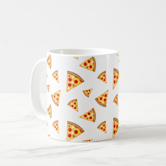 Coole und lustige Pizzaschnitte auf Weiß Kaffeetasse (Vorderseite Links)